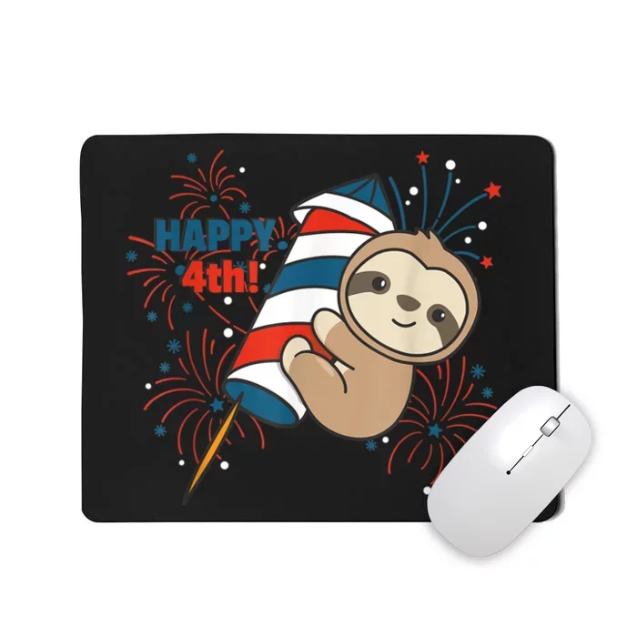 Sloth For The Fourth Of July Fireworks Kids Mousepad