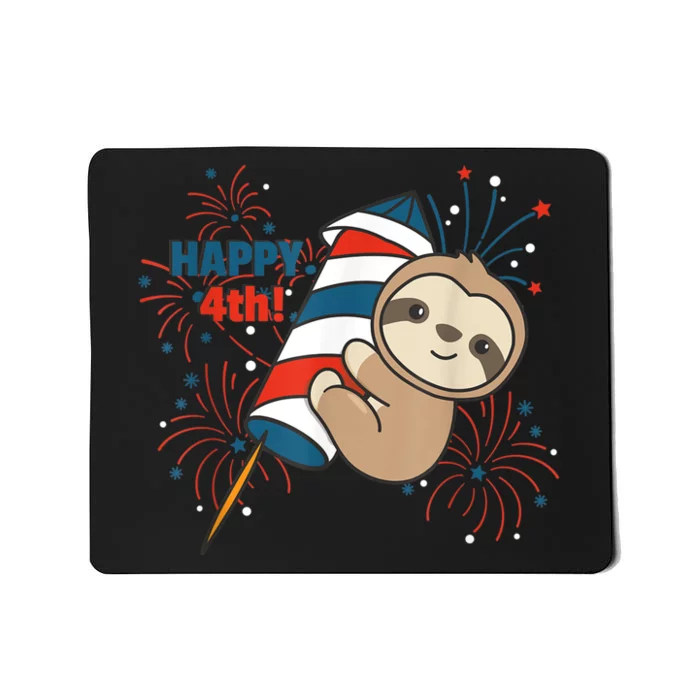 Sloth For The Fourth Of July Fireworks Kids Mousepad