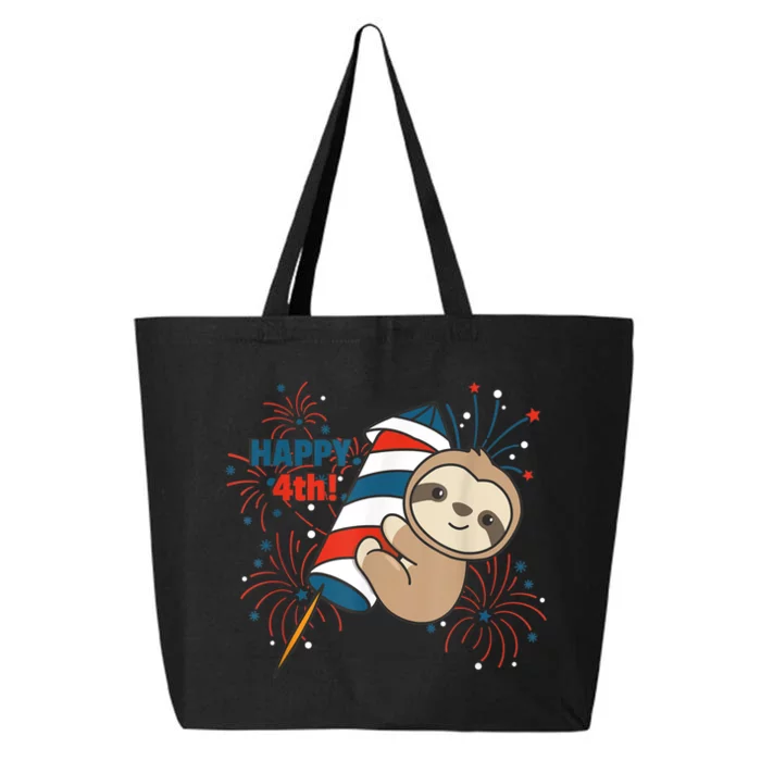 Sloth For The Fourth Of July Fireworks Kids 25L Jumbo Tote