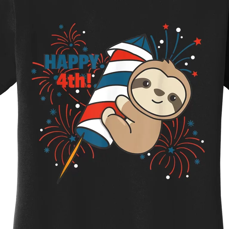 Sloth For The Fourth Of July Fireworks Kids Women's T-Shirt