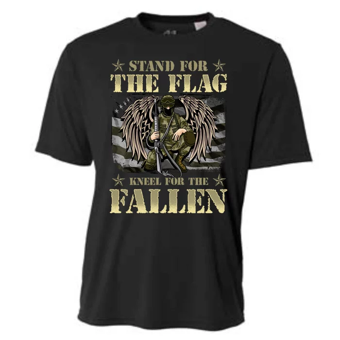 Stand For The Flag Kneel For The Fallen Honor Armed Forces Cute Gift Cooling Performance Crew T-Shirt