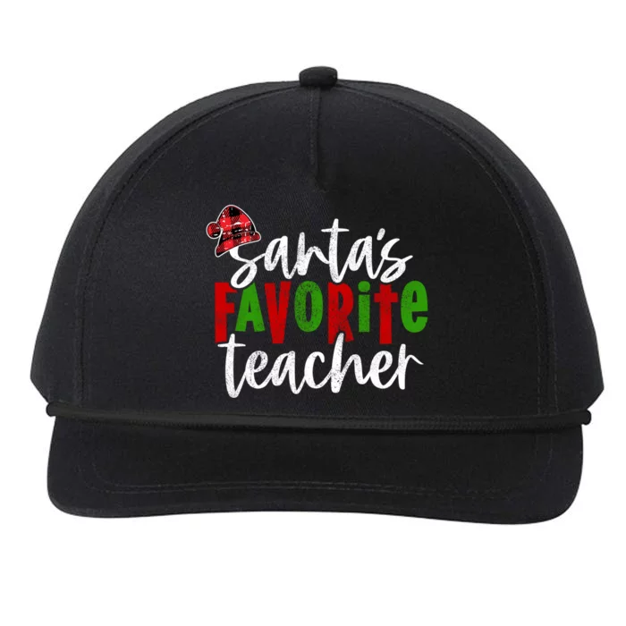 SantaS Favorite Teacher Christmas Teacher Funny Gift Snapback Five-Panel Rope Hat