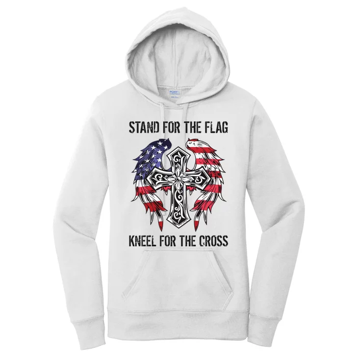 Stand For The Flag Kneel For The Cross Women's Pullover Hoodie