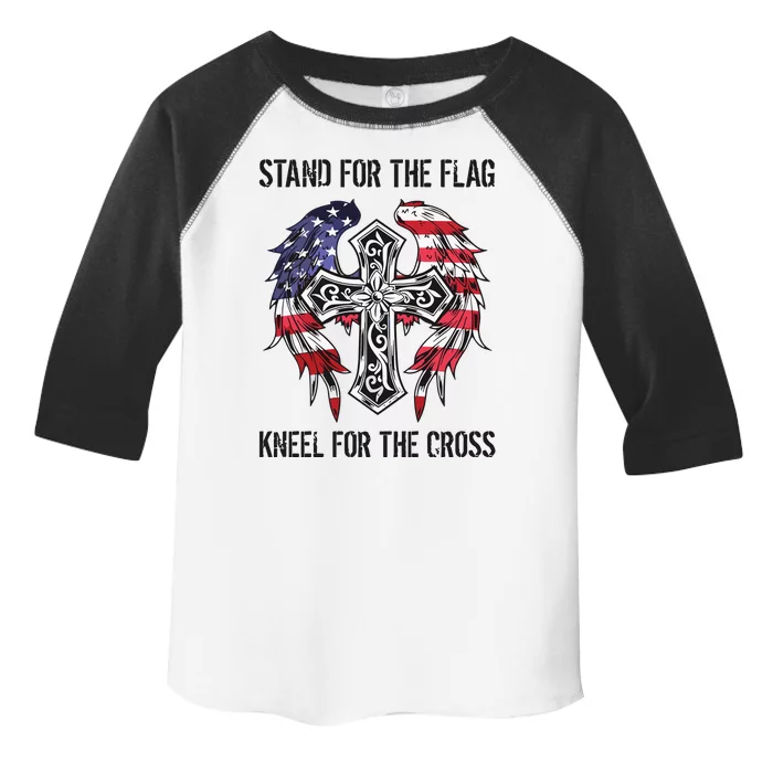 Stand For The Flag Kneel For The Cross Toddler Fine Jersey T-Shirt