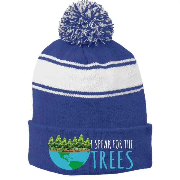 Speak For The Trees Activists Environt Earth Day Meaningful Gift Stripe Pom Pom Beanie