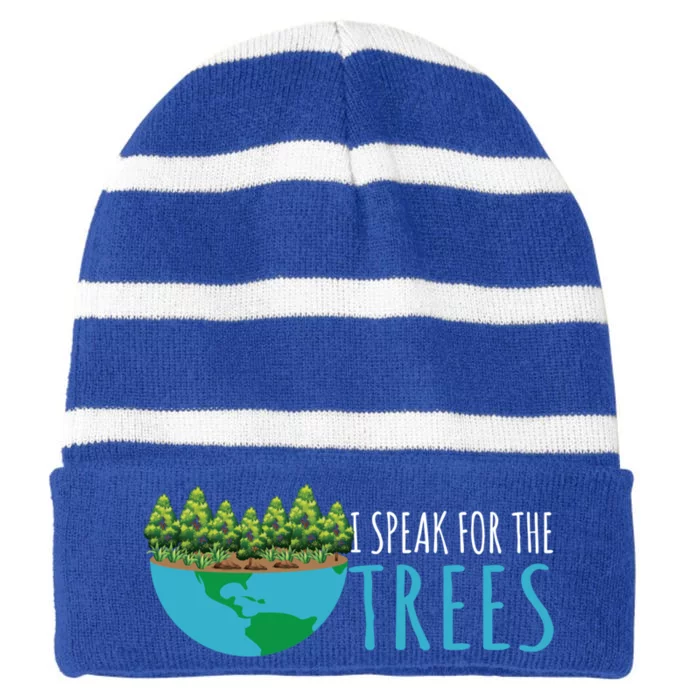 Speak For The Trees Activists Environt Earth Day Meaningful Gift Striped Beanie with Solid Band