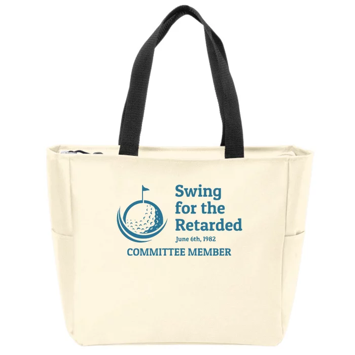 Swing For The Retarded Golf Ball Golf Zip Tote Bag