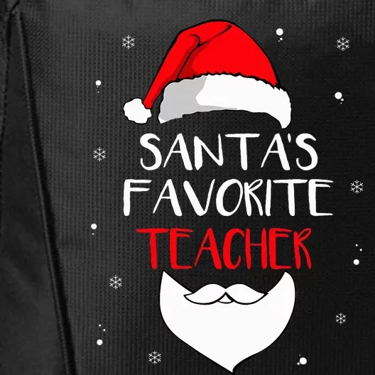 Santa's Favorite Teacher Funny Christmas  Teaching Gift City Backpack