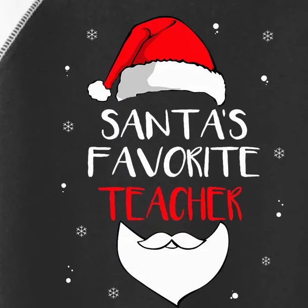 Santa's Favorite Teacher Funny Christmas  Teaching Gift Toddler Fine Jersey T-Shirt