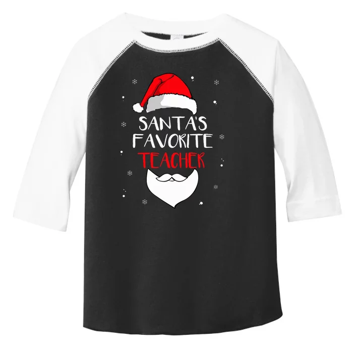 Santa's Favorite Teacher Funny Christmas  Teaching Gift Toddler Fine Jersey T-Shirt