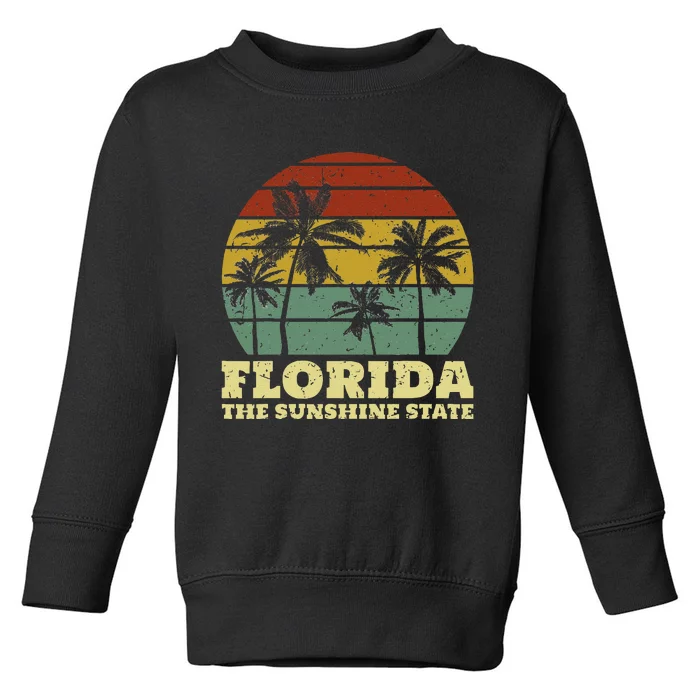 Summer Florida The Sunshine State Surf Style Toddler Sweatshirt