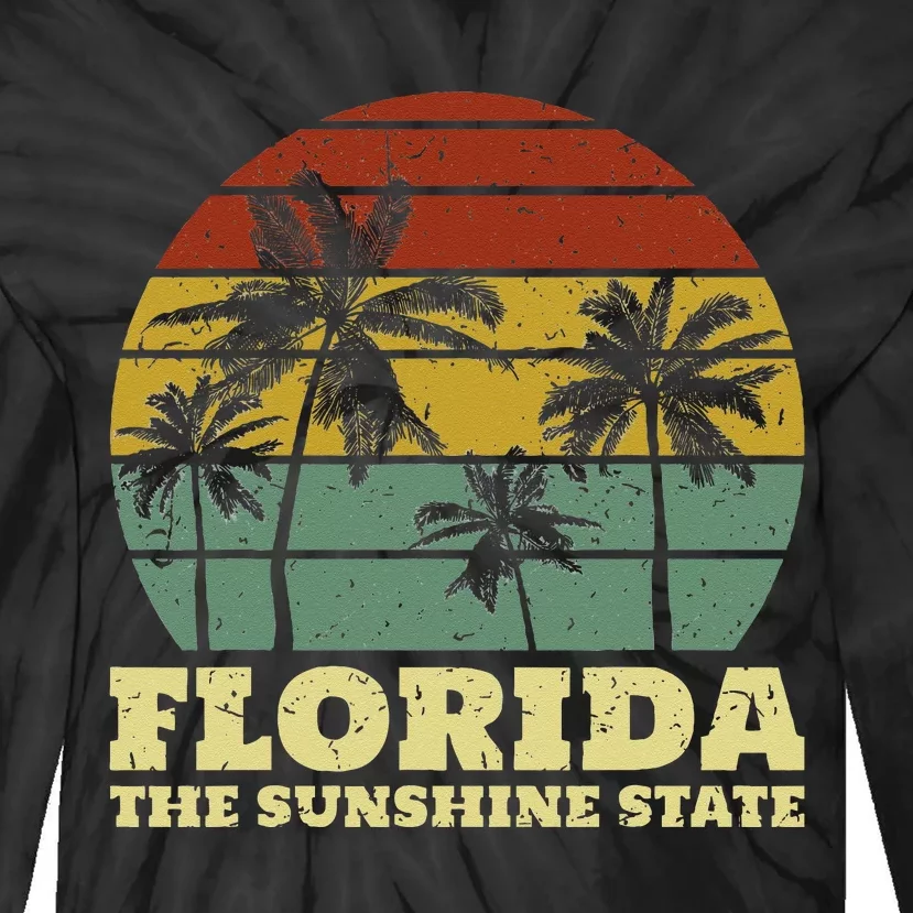 Summer Florida The Sunshine State Surf Style Tie-Dye Long Sleeve Shirt