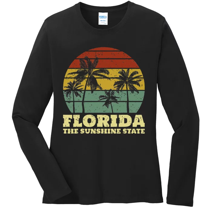 Summer Florida The Sunshine State Surf Style Ladies Long Sleeve Shirt