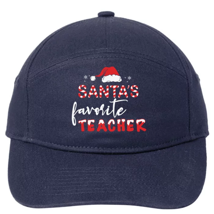 Santas Favorite Teacher Gift 7-Panel Snapback Hat