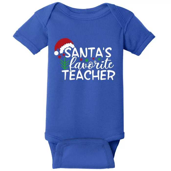 Santas Favorite Teacher Gift Baby Bodysuit