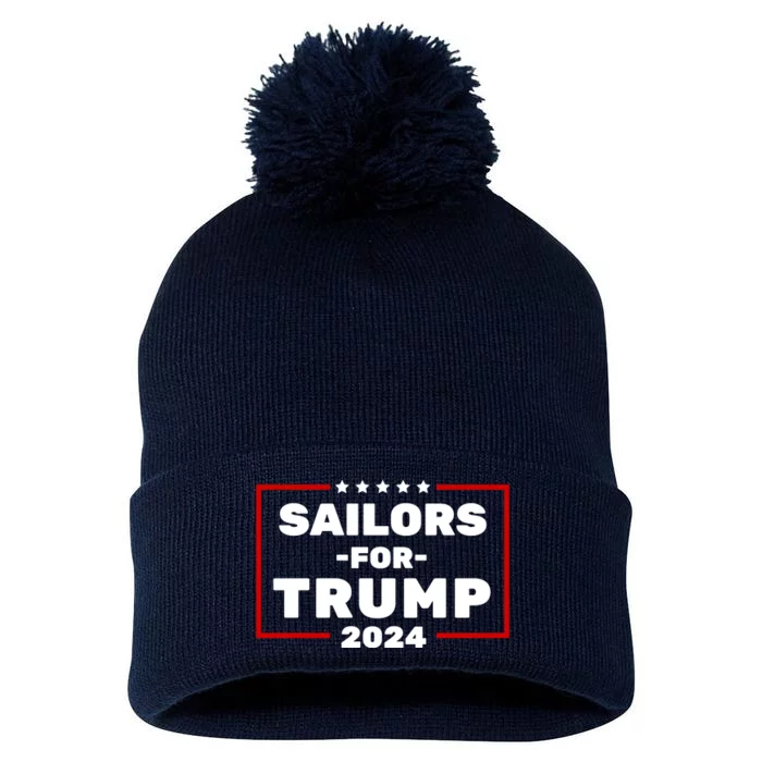 Sailors For Trump 2024 Pom Pom 12in Knit Beanie