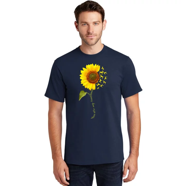 Sunflower Floral Treeing Walker Coonhound Dog Tall T-Shirt