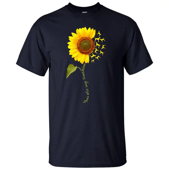 Sunflower Floral Treeing Walker Coonhound Dog Tall T-Shirt