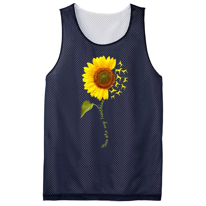 Sunflower Floral Treeing Walker Coonhound Dog Mesh Reversible Basketball Jersey Tank