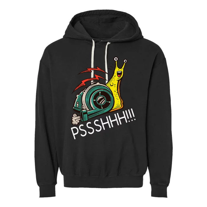 Snail Funny Turbo Boost Racing Pshh Garment-Dyed Fleece Hoodie