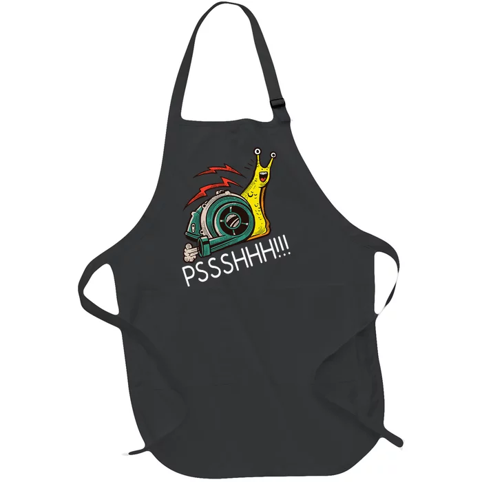 Snail Funny Turbo Boost Racing Pshh Full-Length Apron With Pocket