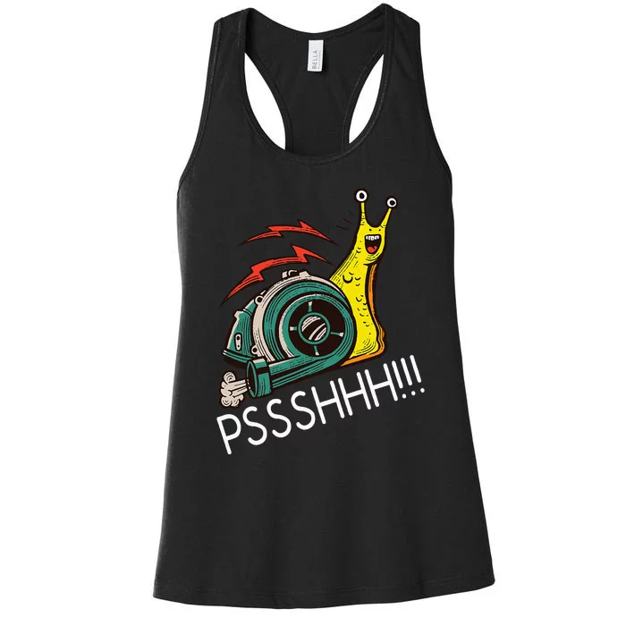 Snail Funny Turbo Boost Racing Pshh Women's Racerback Tank