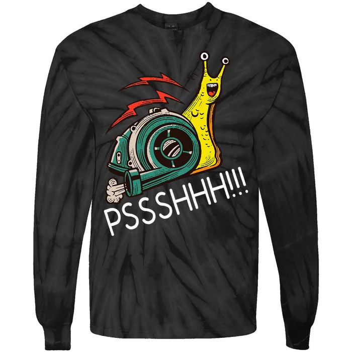 Snail Funny Turbo Boost Racing Pshh Tie-Dye Long Sleeve Shirt