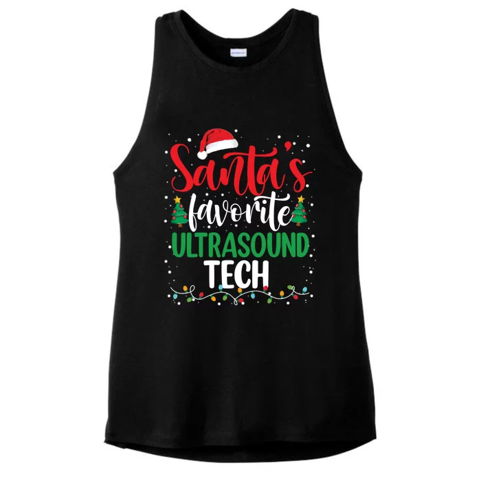 SantaS Favorite Ultrasound Tech Christmas Santa Hat Xmas Gift Ladies Tri-Blend Wicking Tank