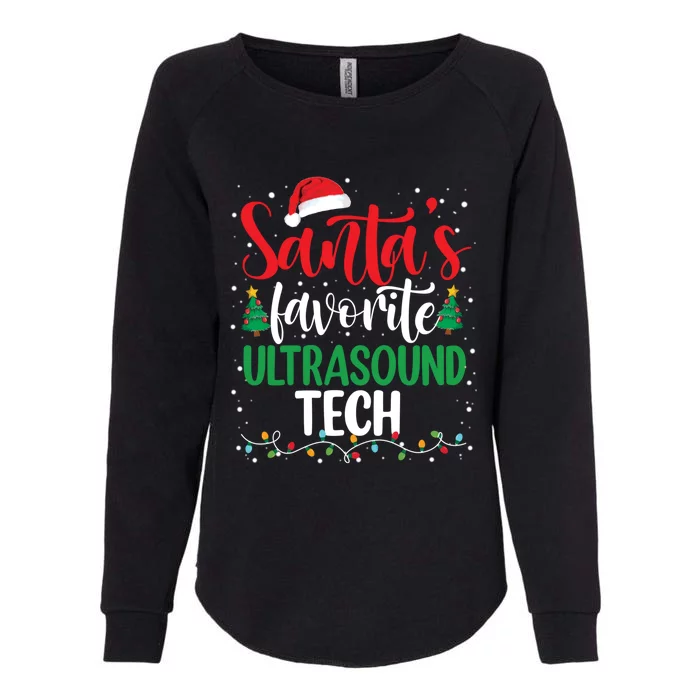 SantaS Favorite Ultrasound Tech Christmas Santa Hat Xmas Gift Womens California Wash Sweatshirt