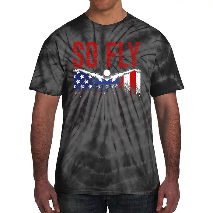 So Fly Usa Swimming Team Sports Athlete Us Swim Aquatic Tie-Dye T-Shirt