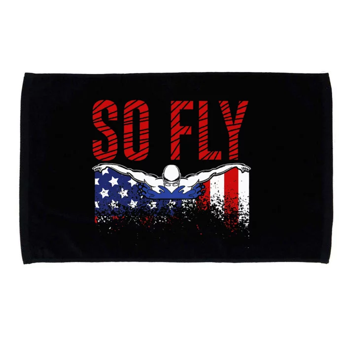 So Fly Usa Swimming Team Sports Athlete Us Swim Aquatic Microfiber Hand Towel