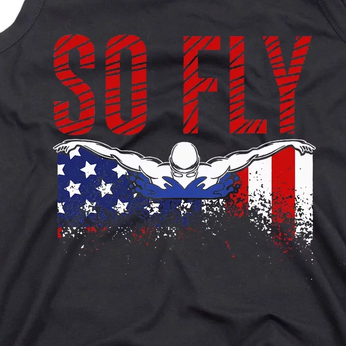 So Fly Usa Swimming Team Sports Athlete Us Swim Aquatic Tank Top