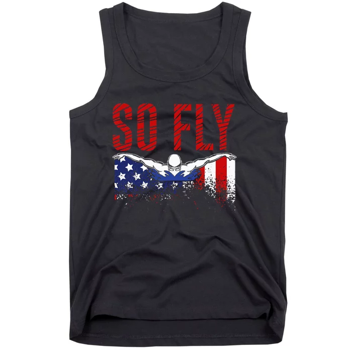 So Fly Usa Swimming Team Sports Athlete Us Swim Aquatic Tank Top