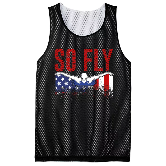 So Fly USA Swimming Team Sports Athlete US Swim Aquatic Mesh Reversible Basketball Jersey Tank