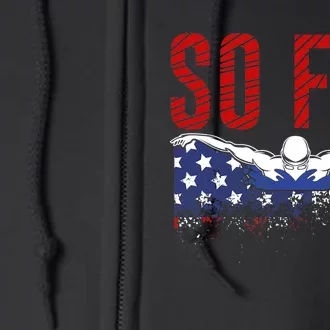 So Fly USA Swimming Team Sports Athlete US Swim Aquatic Full Zip Hoodie