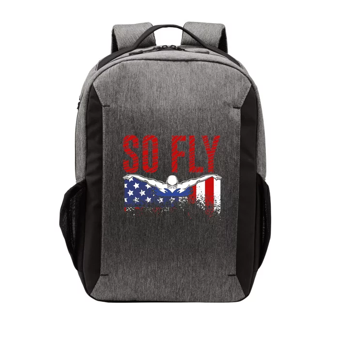 So Fly USA Swimming Team Sports Athlete US Swim Aquatic Vector Backpack