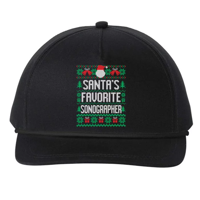 Santa's Favorite Ultrasound Tech Diagnostic Med Sonographer Snapback Five-Panel Rope Hat