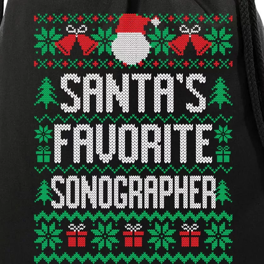 Santa's Favorite Ultrasound Tech Diagnostic Med Sonographer Drawstring Bag