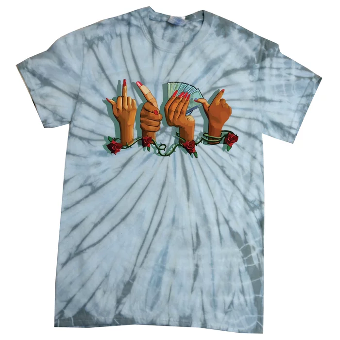 Salmon Fuk U Pay Me Tie-Dye T-Shirt