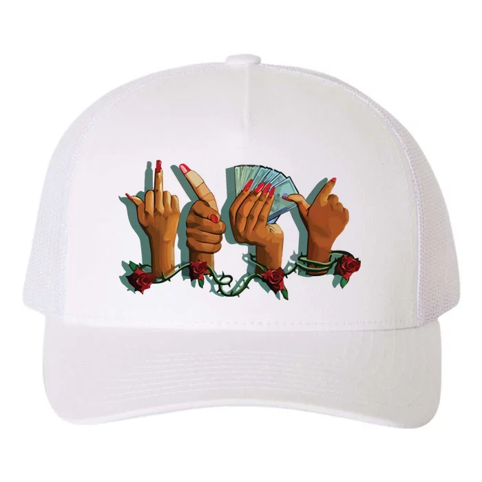 Salmon Fuk U Pay Me Yupoong Adult 5-Panel Trucker Hat