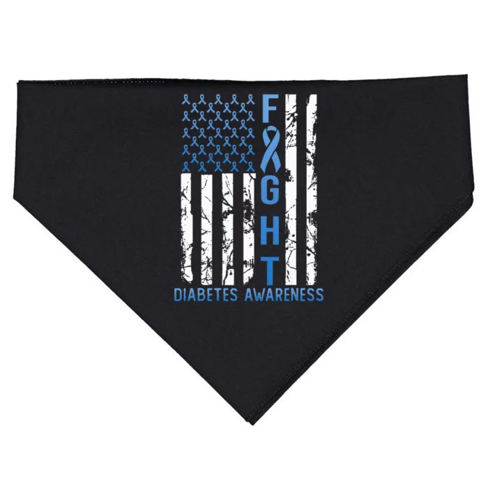 Support Fight USA Flag Type 2 Type 1 Diabetes Awareness USA-Made Doggie Bandana