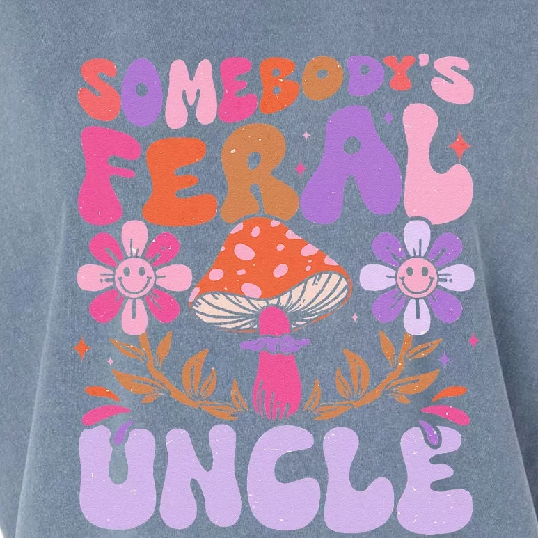 Somebody's Feral Uncle Groovy For Cool Uncle Gift For Uncle Garment-Dyed Women's Muscle Tee