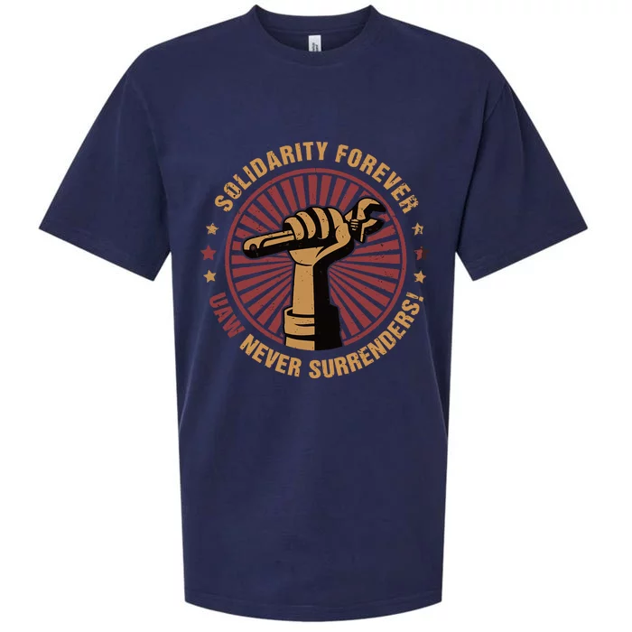 Solidarity Forever UAW Never Surrender UAW Union Strong Sueded Cloud Jersey T-Shirt