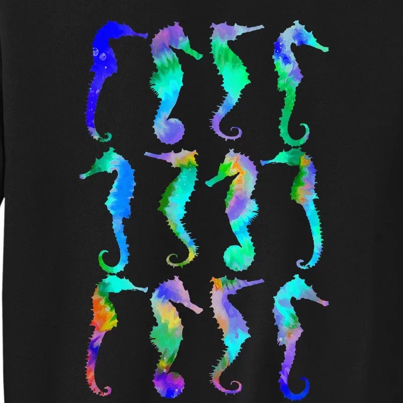 Sea Fish Underwater Aquarium Ocean Biology Tie Dye Seahorse Sweatshirt