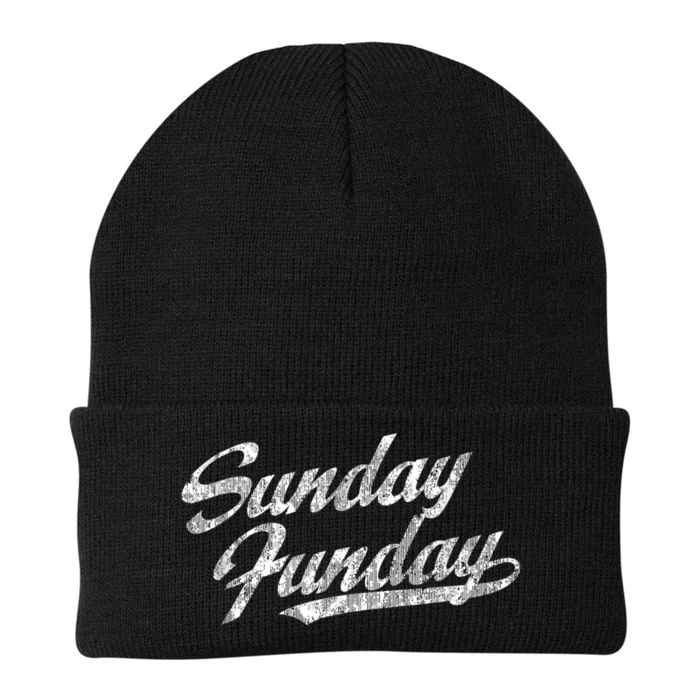 Sunday Funday Vintage Fun Day Sports Design Tee Knit Cap Winter Beanie