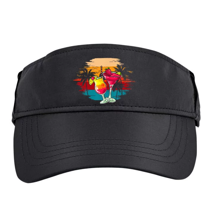 Summer Fun Vacation Margaritas Beaches Good People Graphic Adult Drive Performance Visor