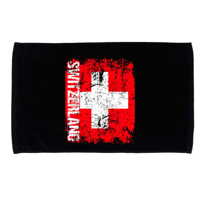 SWITZERLAND Flag Vintage Distressed SWISS Microfiber Hand Towel