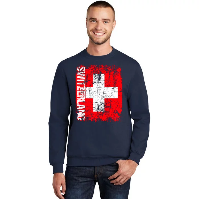 SWITZERLAND Flag Vintage Distressed SWISS Sweatshirt