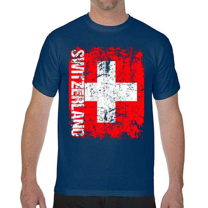 SWITZERLAND Flag Vintage Distressed SWISS Comfort Colors T-Shirt