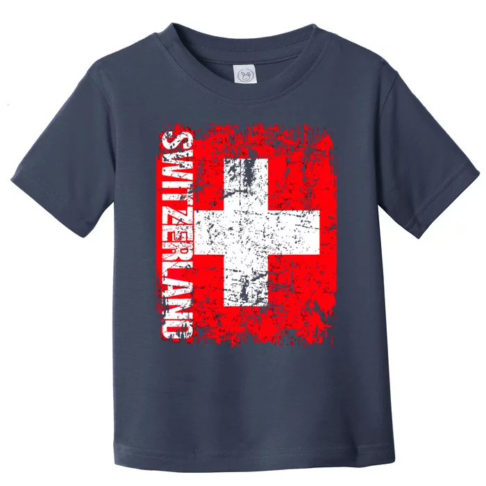 SWITZERLAND Flag Vintage Distressed SWISS Toddler T-Shirt